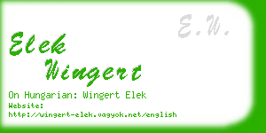 elek wingert business card